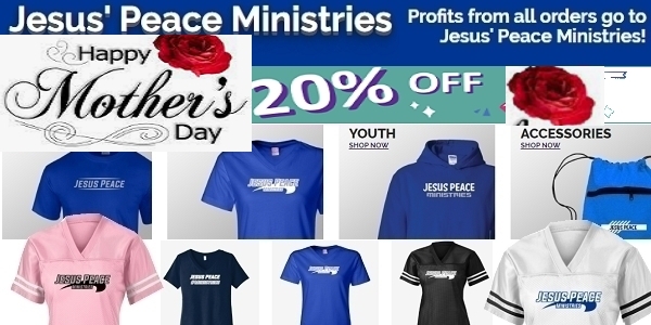 🛒 Jesus Peace Ministries Apparel Shopping Short Sleeve, Long Sleeve, Performance, Sleeveless, POLOS, Short Sleeve, Long Sleeve. Shorts, Pants, JACKETS, Outerwear, SWEATSHIRTS, Hooded, Crewneck, Zip Ups, Gift Cards Purchase gift cards for you or for others.